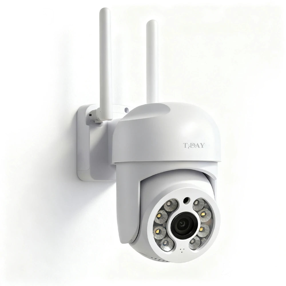 T-DAY Cámara WiFi Impermeable IP67 2MPX con Giro 355°