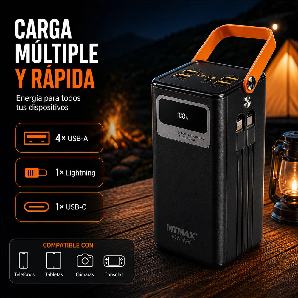 MTMAX Power Bank 50000mAh 66W | MundoMax SV