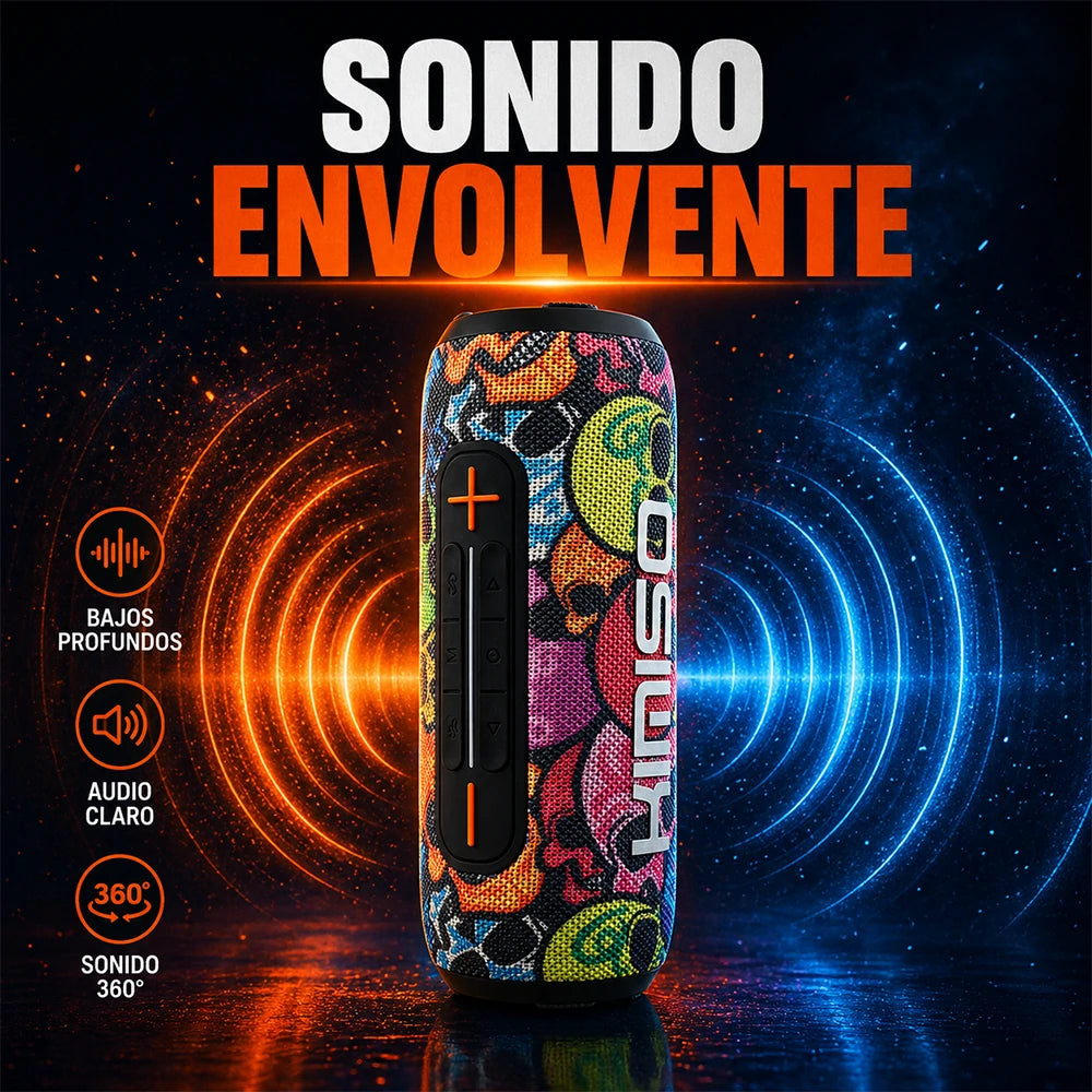 KIMISO Bocina Portátil 28W Bluetooth 5.3 con Batería Recargable