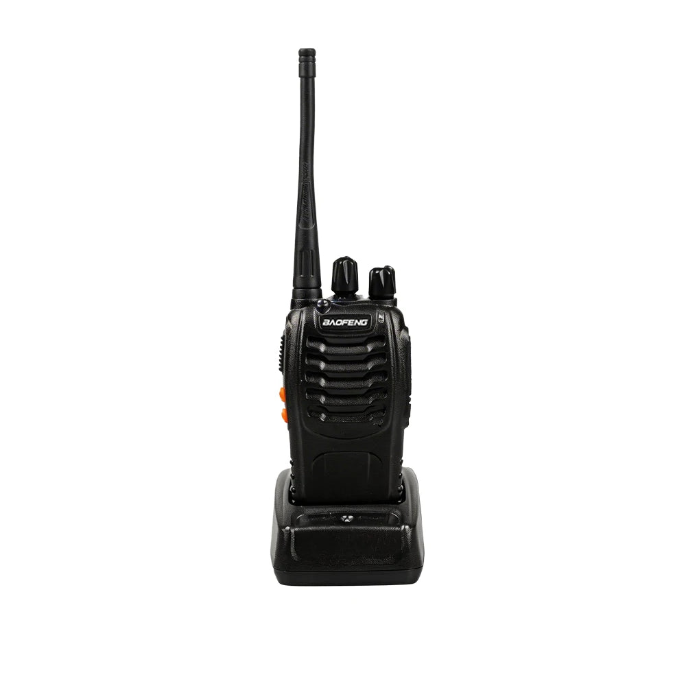 BAOFENG Kit de 2 Radios Comunicadores DJJ-A008 con Audífonos y Base de Carga