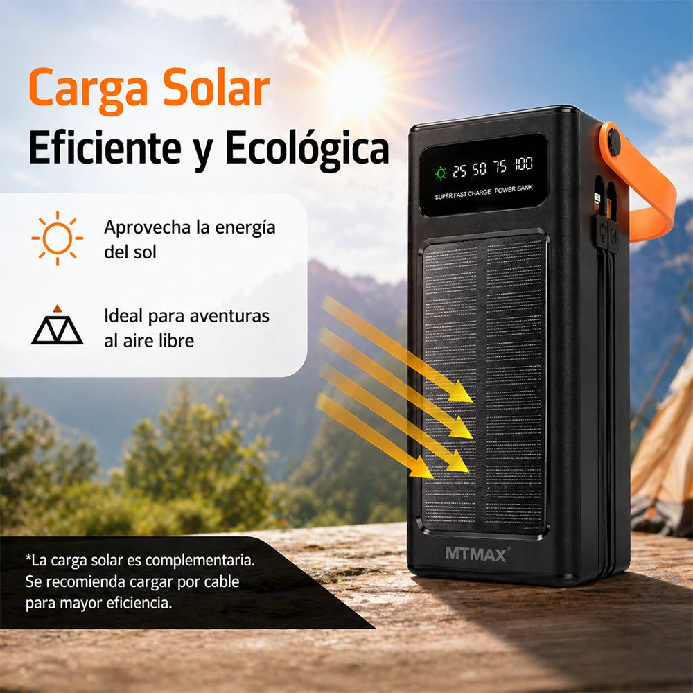 MTMAX Power Bank Solar 80000mAh 22.5W | MundoMax SV