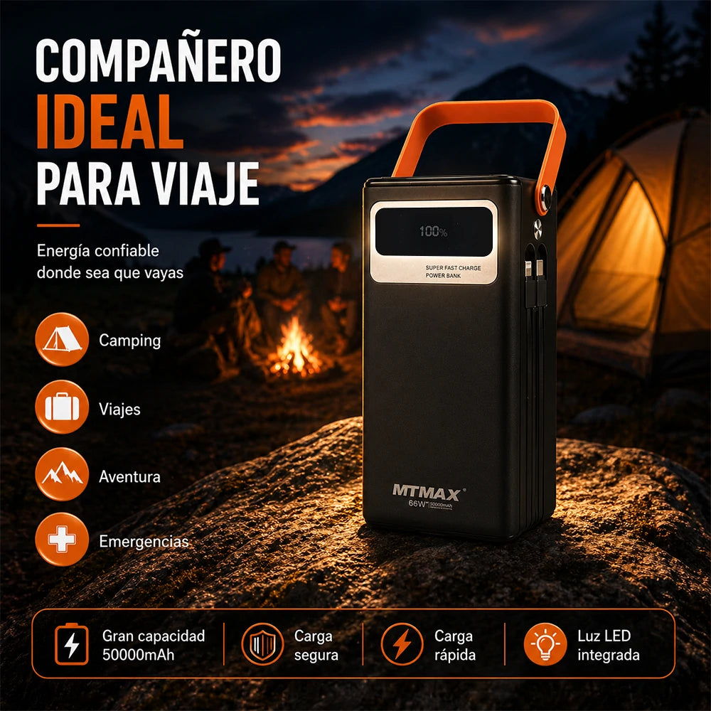 MTMAX Power Bank 50000mAh 66W | MundoMax SV