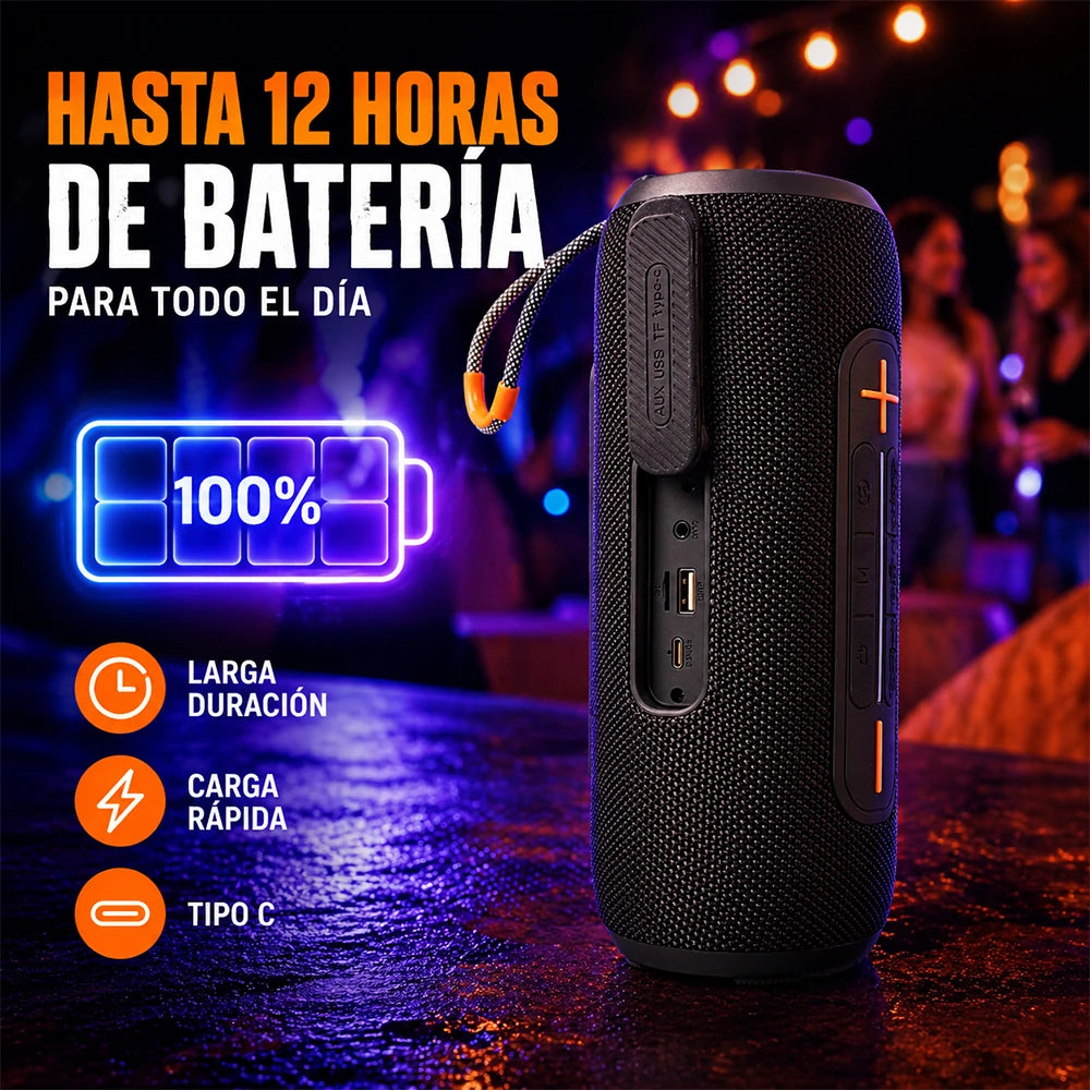 KIMISO Bocina Portátil 28W Bluetooth 5.3 con Batería Recargable