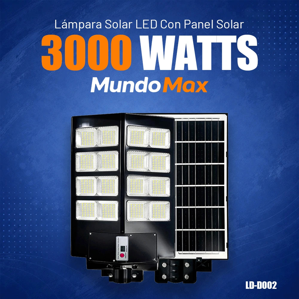 T-DAY Lámpara Solar 3000W Ángulo Amplio | MundoMax SV
