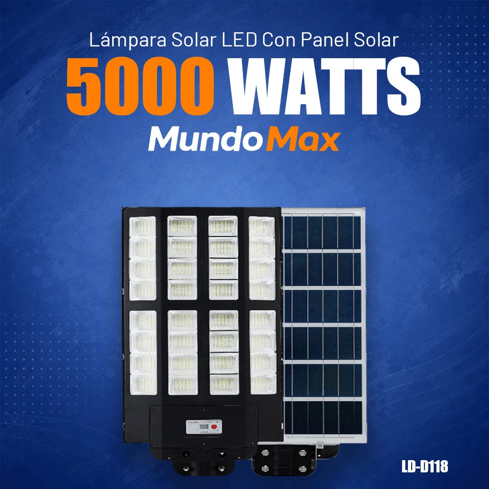 T-DAY Lámpara Solar 5000W para Patio | MundoMax SV