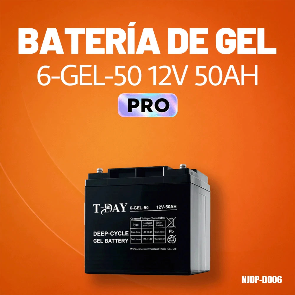 T-DAY Batería Gel Serie de Oro 50Ah | MundoMax SV