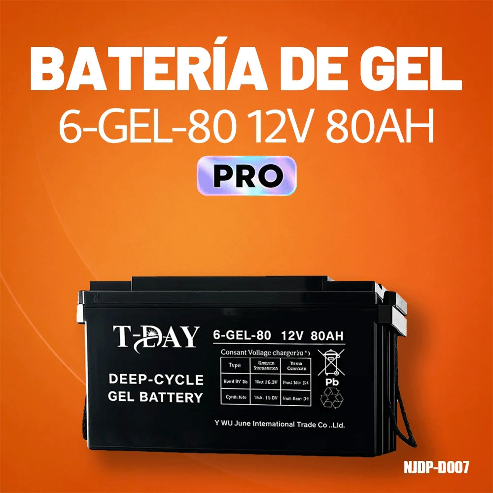 T-DAY Batería Gel Serie de Oro 80Ah | MundoMax SV