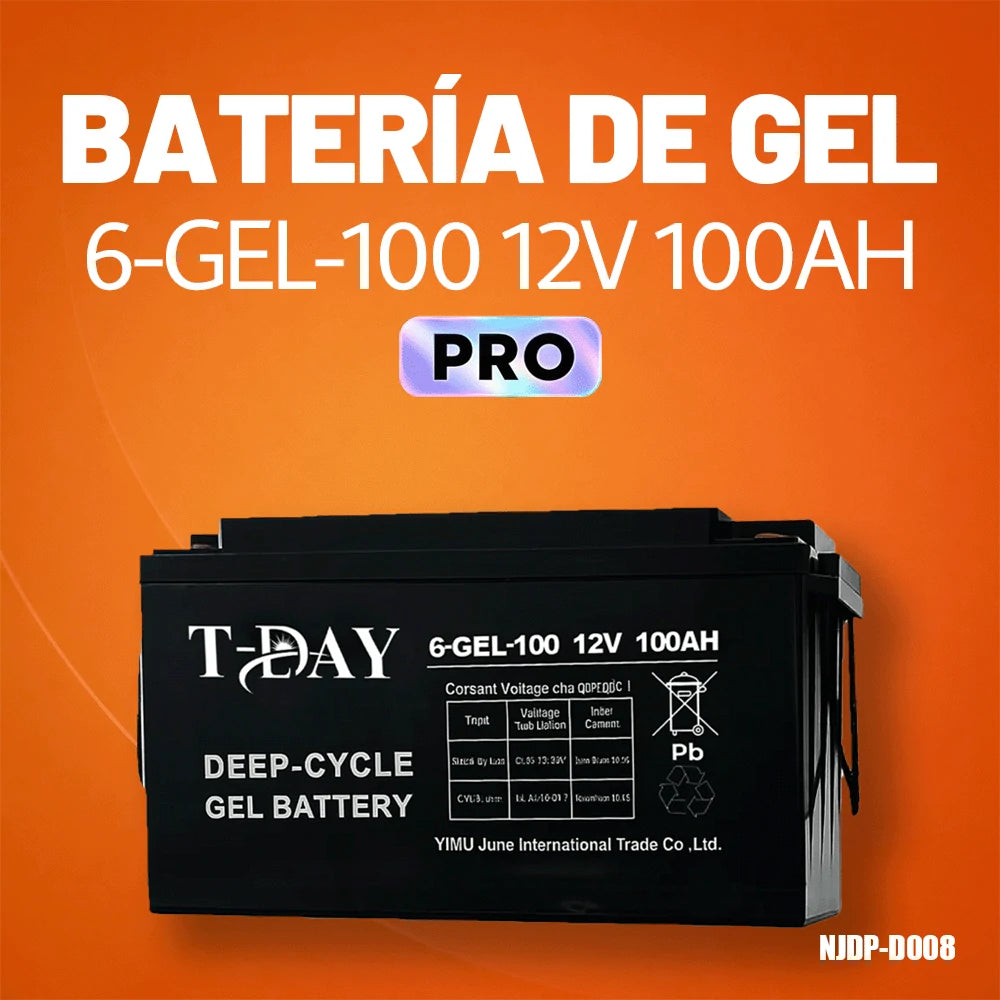 T-DAY Batería Gel Serie de Oro 100Ah | MundoMax SV