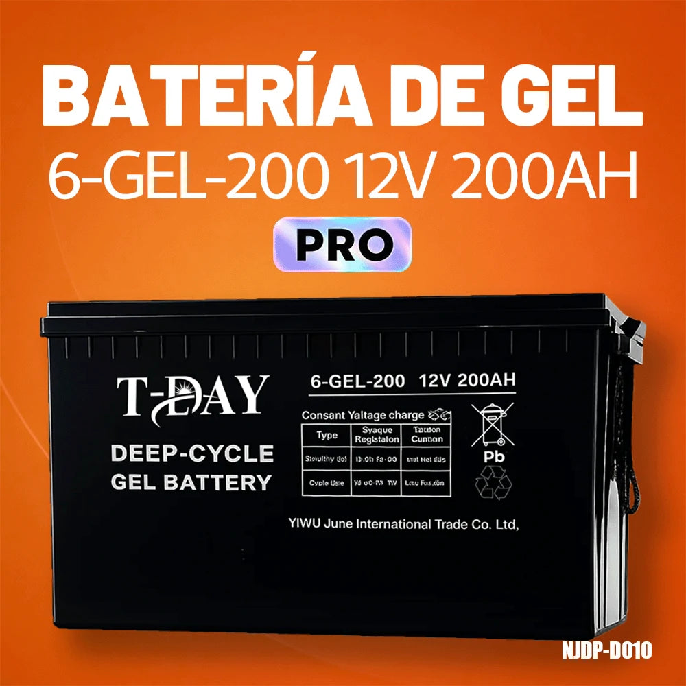 T-DAY Batería Gel Serie de Oro 200Ah | MundoMax SV