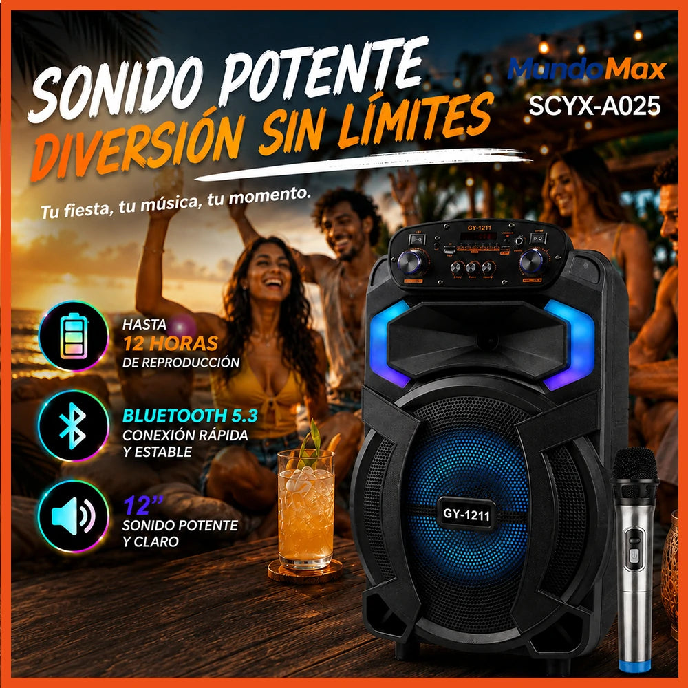 KIMISO Bocina Bluetooth 12” 40W | MundoMax SV