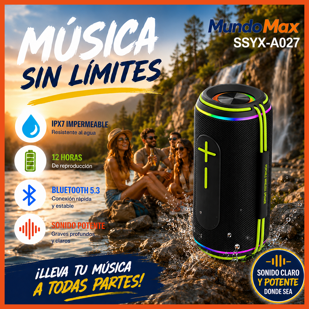 KIMISO Bocina Bluetooth IPX7 10W | MundoMax SV