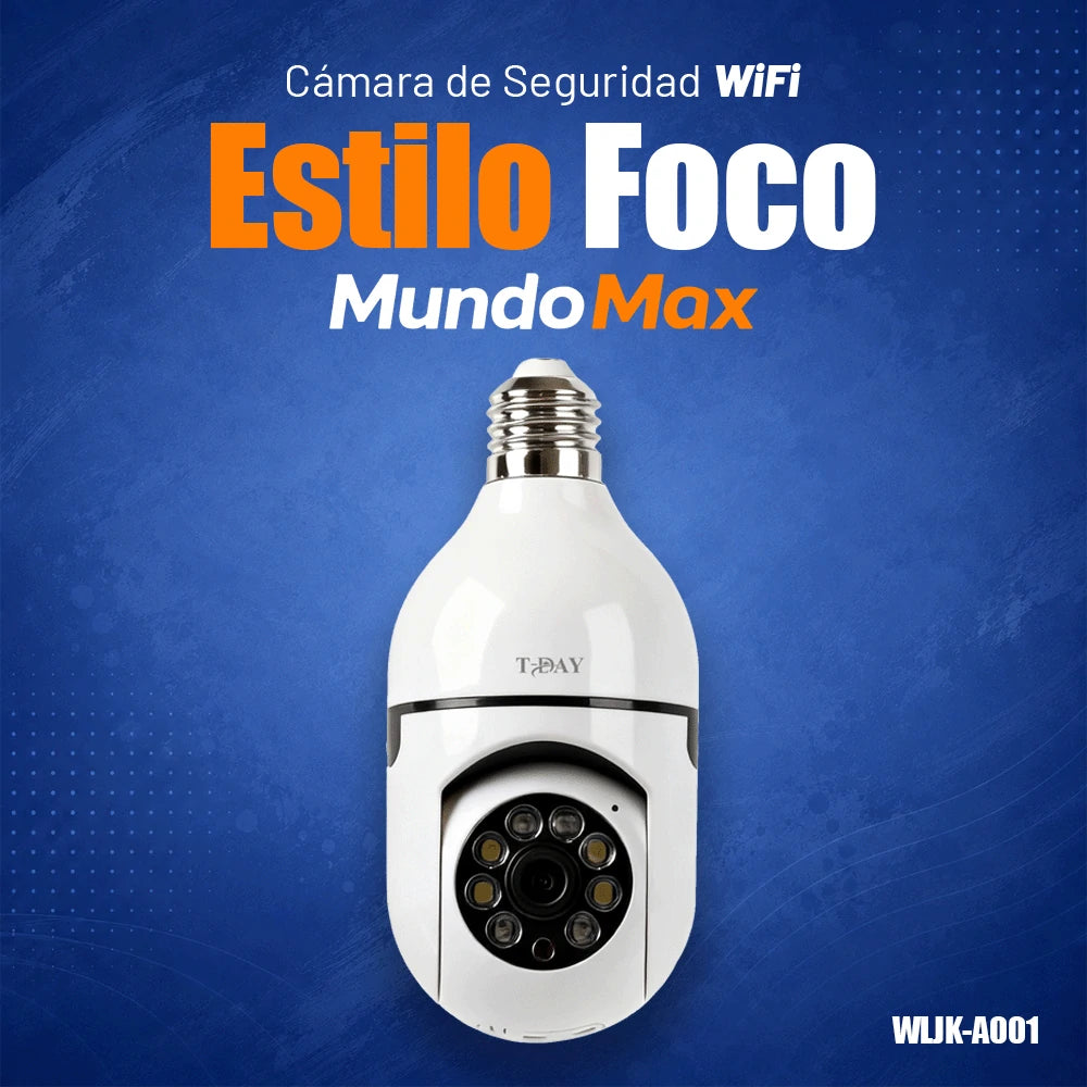 T-DAY Cámara WiFi Tipo Foco 2Mpx | MundoMax SV