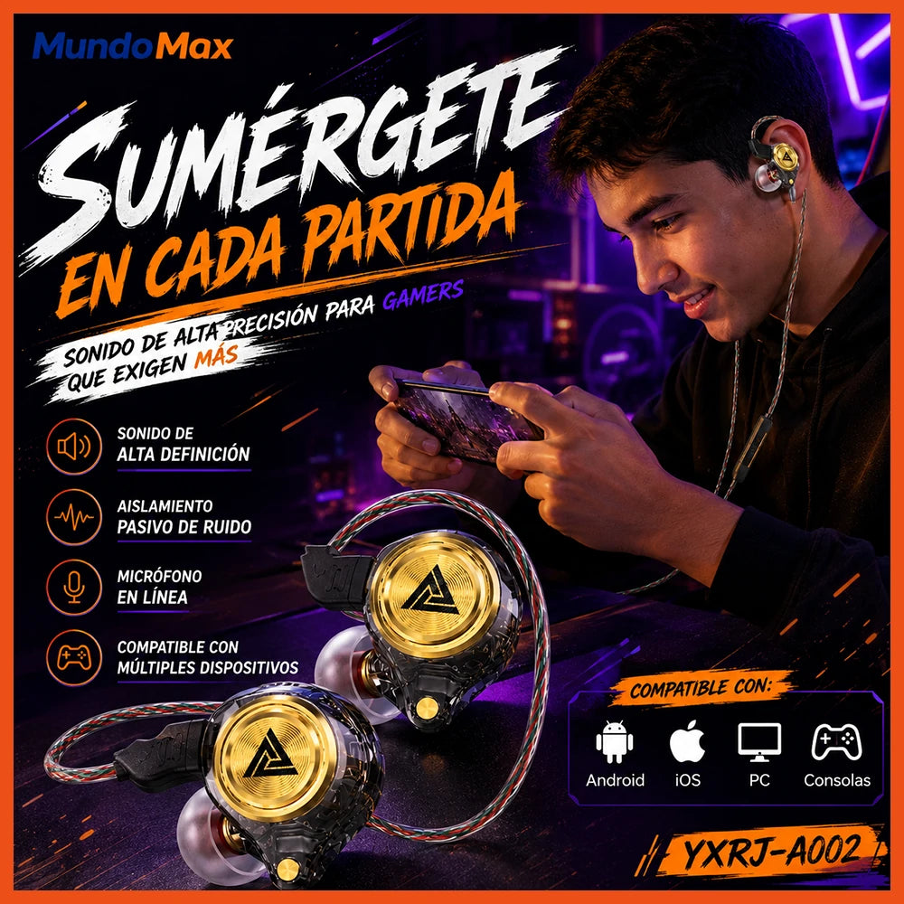 Audífonos Gamer QKZ AK3 con Micrófono | MundoMax SV
